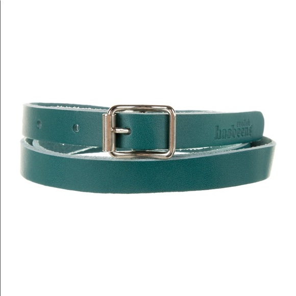 Swedish Hasbeens Accessories - Swedish Hasbeens Skinny Leather Belt Blue Teal